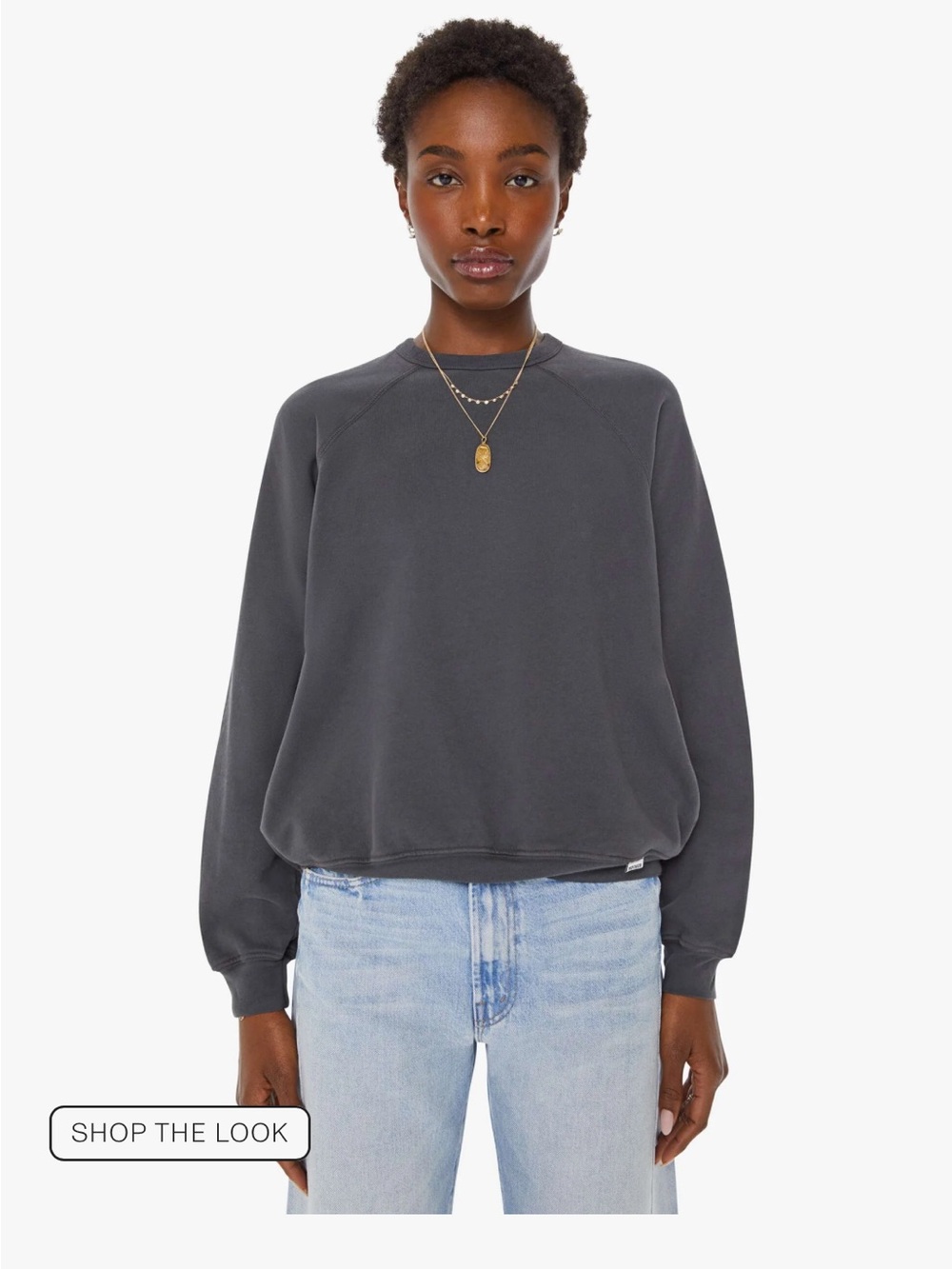 MOTHER The Biggie Concert Faded Black Sweatshirt